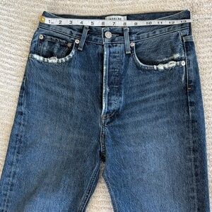 Agolde Dark Blue Straight Jeans